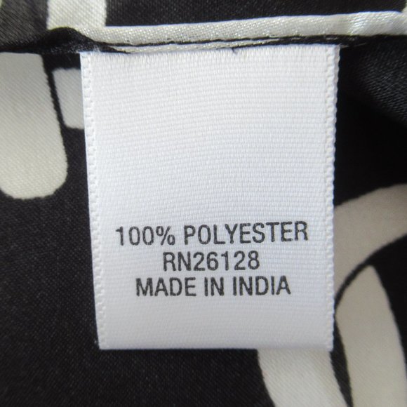 Square Scarf Bandana Links Pattern 26" Black and White from India, *Flaw - Picture 8 of 9